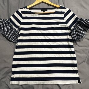 J. Crew Striped Boatneck Top